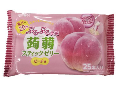 ぷるぷる食感蒟蒻スティックゼリー　ピーチ