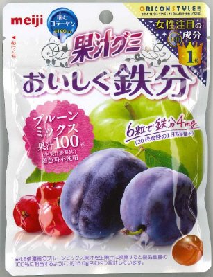 果汁グミおいしく鉄分プルーンミックス