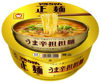 マルちゃん正麺　カップ　うま辛担担麺