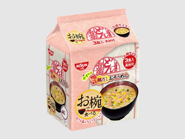 お椀で食べるどん兵衛　ゆず香る鯛だしおそうめん　３食パック