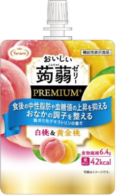 おいしい蒟蒻ゼリー PREMIUM+ 白桃&黄金桃
