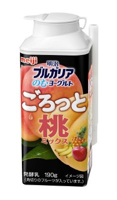 ブルガリアのむヨーグルトごろっと桃ミックス