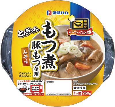レンジでひと皿　とんちゃんもつ煮（みそ味）