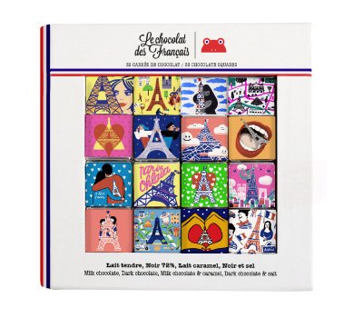 Le chocolat des Francais スクエアボックス(32枚入り）　エッフェル塔コレクション