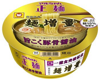 マルちゃん正麺　カップ　旨こく豚骨醤油　麺増量