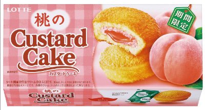 桃のカスタードケーキ
