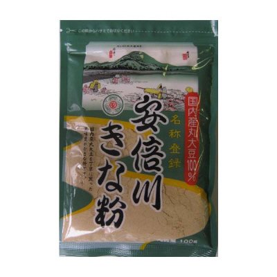 国産丸大豆使用　安倍川きな粉