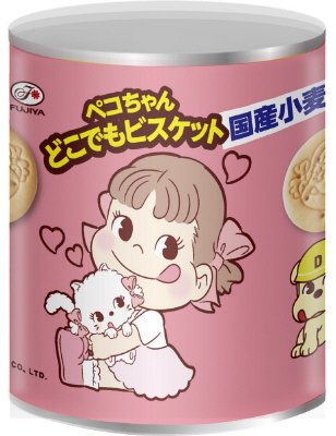 ペコちゃんどこでもビスケット　保存缶