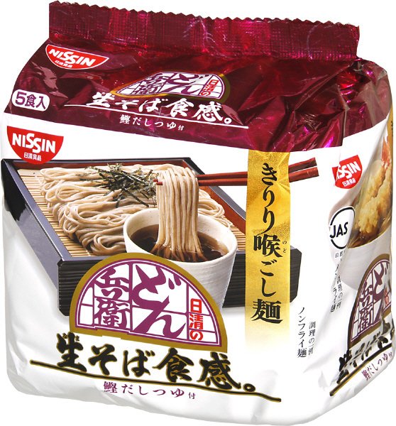 日清のどん兵衛　生そば食感　鰹だしつゆ付５食パック