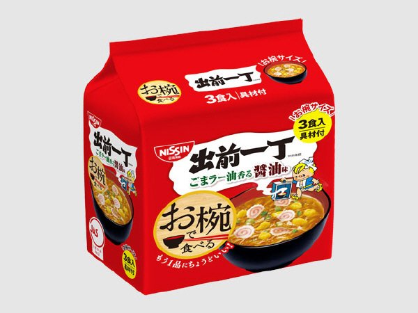お椀で食べる出前一丁　醤油　３食パック