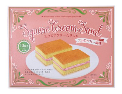 スクエアクリームサンド　ストロベリー風味