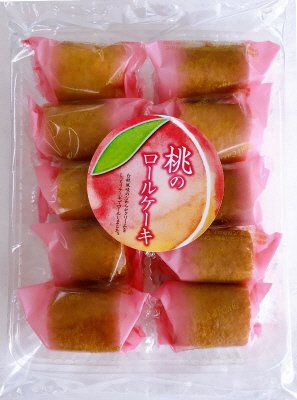 桃のロールケーキ