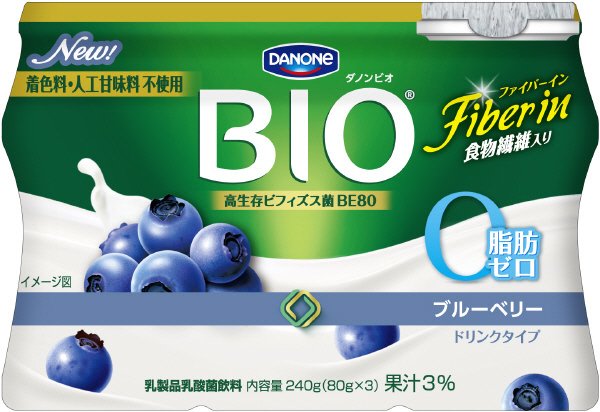ダノンビオドリンクタイプ　ファイバーイン　脂肪0　ブルーベリー