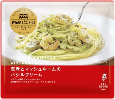 洋麺屋ピエトロ　海老とマッシュルームのバジルクリーム