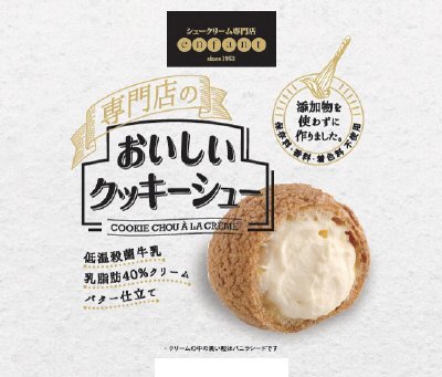 専門店のおいしいクッキーシュー