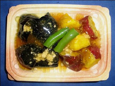 茄子とさつま芋のそぼろあん