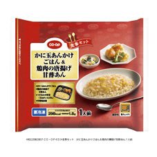 食事セット　かに玉あんかけごはん＆鶏肉の唐揚げ甘酢あん
