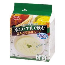 冷たい牛乳で飲む　えんどう豆のスープ