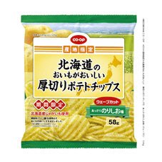 北海道のおいもがおいしい　厚切りポテトチップス　あっさりのりしお味（ウェーブＣ）