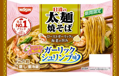 日清の太麺焼そば　ガーリックシュリンプ味　２人前
