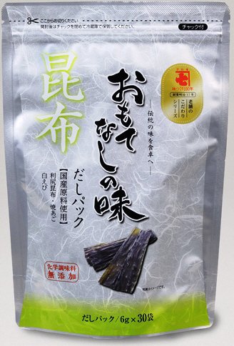 おもてなしの味昆布だしパック６ｇ×３０袋