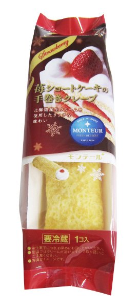苺ショートケーキの手巻きクレープ