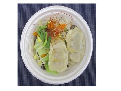 ねぎ餃子の野菜中華スープ