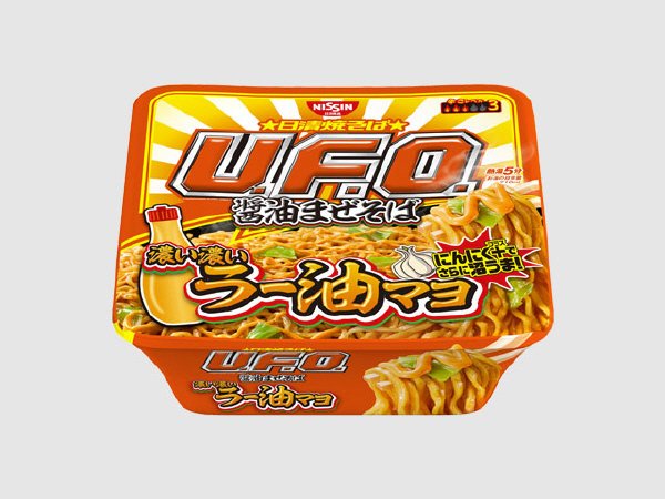 日清焼そばＵ．Ｆ．Ｏ．大盛　濃い濃いラー油マヨ付きニンニク醤油まぜそば