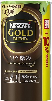 ネスカフェ　ゴールドブレンド　コク深め　エコ＆シス　１０５ｇ＋１０％増量