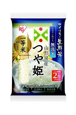 生鮮米　無洗米　山形県産つや姫　２合パック