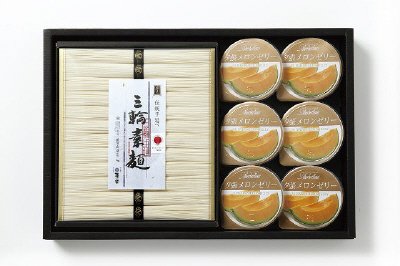 麦坐　三輪素麺・夕張メロンゼリー詰合せ　ＹＭＳ-30T
