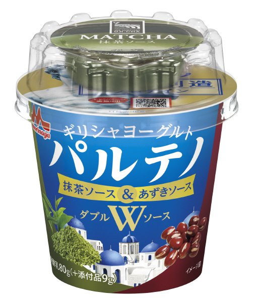 ギリシャヨーグルトパルテノ　Ｗソース　抹茶ソース＆あずきソース