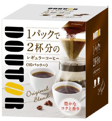 ドトールコーヒー　１パックで２杯分のレギュラーコーヒー