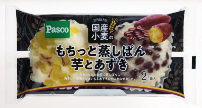 国産小麦のもちっと蒸しぱん　芋とあずき２個入
