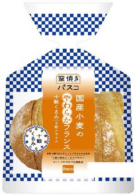 窯焼きパスコ　国産小麦のやわらかフランス　十穀くるみ５枚スライス