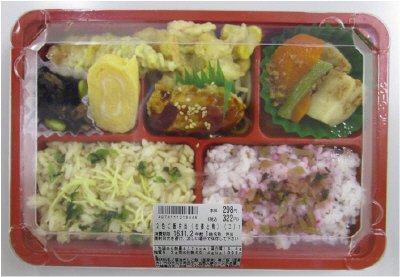 2色ご飯弁当（生姜と梅）