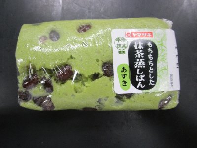 もちもちとした抹茶蒸しぱん（あずき）
