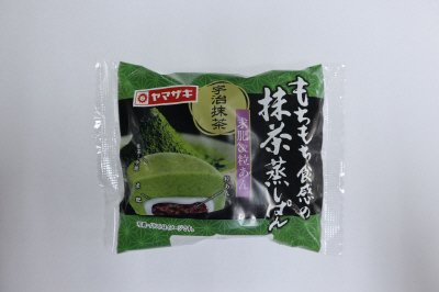 もちもち食感の抹茶蒸しぱん（求肥＆粒あん）宇治抹茶
