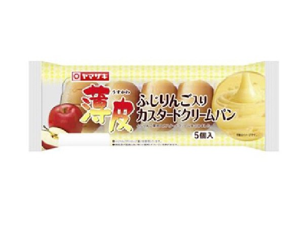 薄皮ふじりんご入りカスタードクリームパン（５）