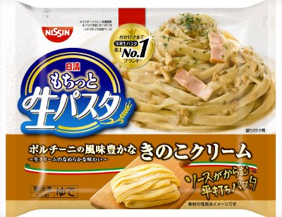 日清もちっと生パスタ　きのこクリーム