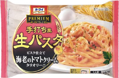 手打ち風生パスタ　海老のトマトクリーム