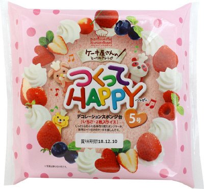 デコレーションスポンジ台　５号いちご