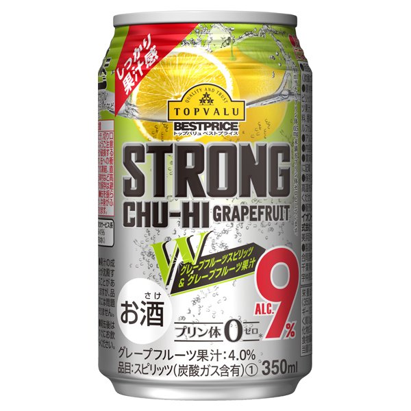 STRONG CHU-HI GRAPEFRUIT Wグレープフルーツスピリッツ&グレープフルーツ果汁 ALC.9%