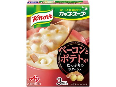 「クノール　カップスープ」ベーコンとポテトがたっぷりのポタージュ（３袋入）