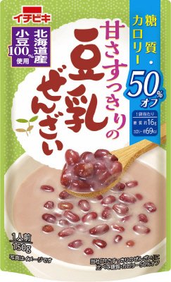 甘さすっきりの糖質カロリー５０％オフ豆乳ぜんざい