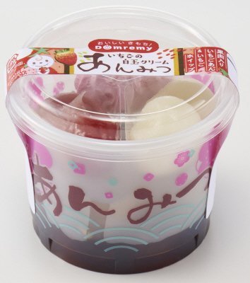 いちごの白玉クリームあんみつ