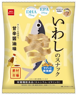 素材市場いわしのスナックほんのり生姜香る、甘辛醤油味