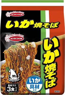 （袋）いか焼そば　具材入り３食パック