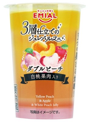 ３層仕立てのジュレパルフェ　ダブルピーチ