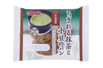ちぎれる抹茶と小豆のパン